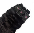 LUXURY RAW WAVY HAIR BUNDLE DEALS showcasing three premium hair bundles with natural wavy texture.