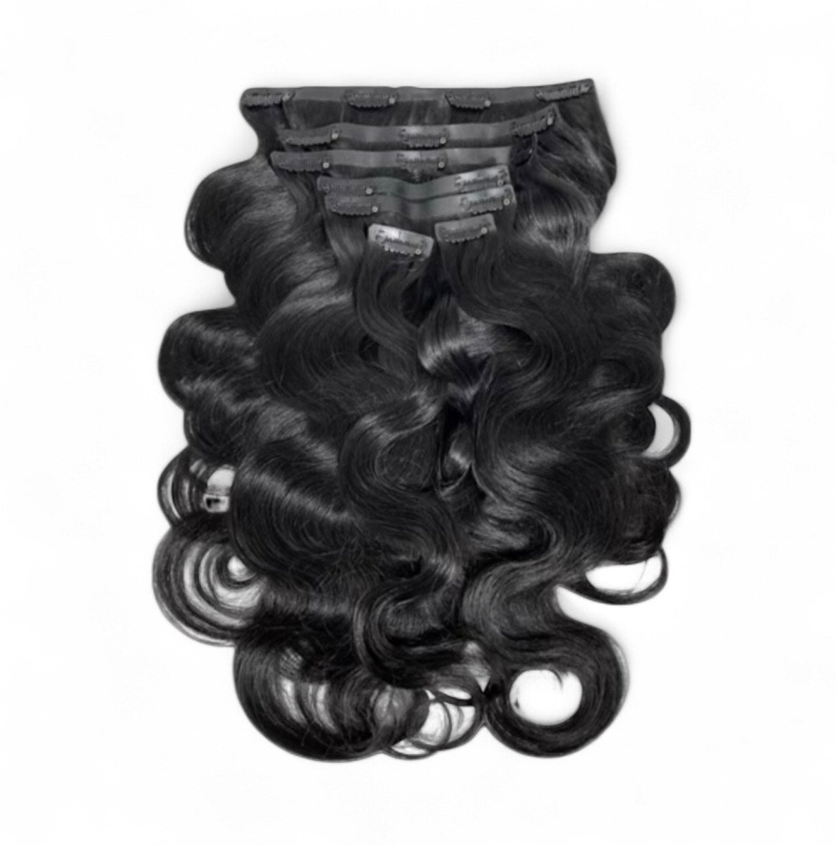 SEAMLESS CLIP-INS featuring luscious body wave texture made from 100% Virgin Hair for a natural look.